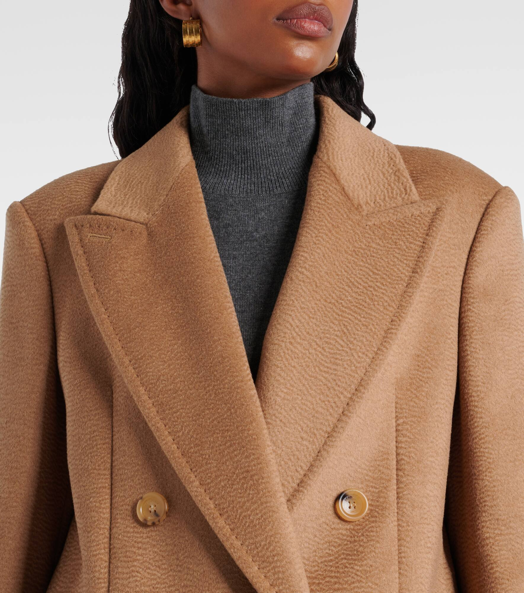 Cosa double-breasted camel hair coat - 4