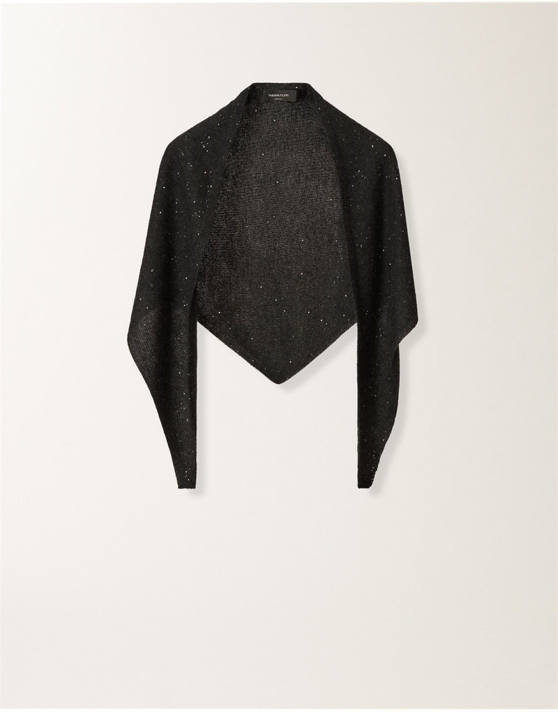 Wool and silk foulard with sequins 1