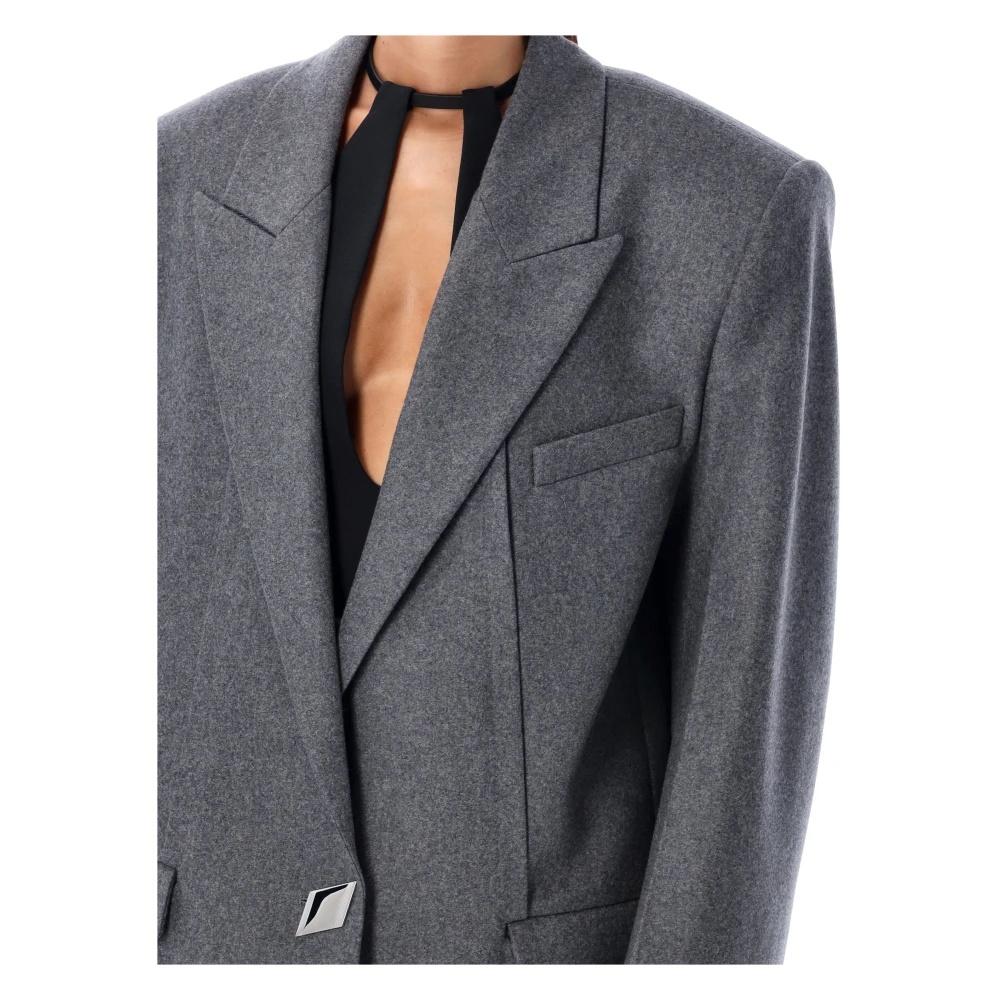 THE ATTICO GREY OVERSIZED BLAZER JACKET | miinto | REVERSIBLE