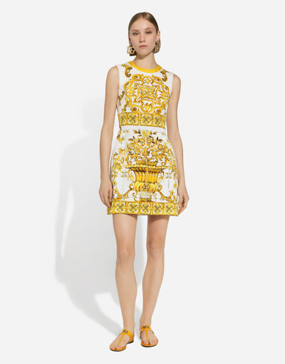 Dolce & Gabbana Short majolica-print brocade dress outlook