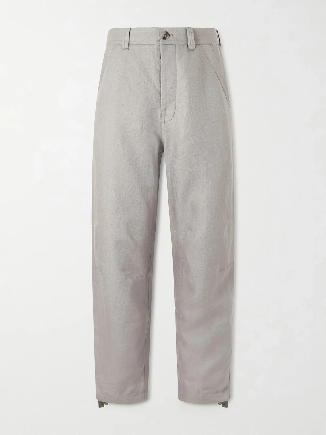 Straight-Leg Herringbone Linen Trousers - 1