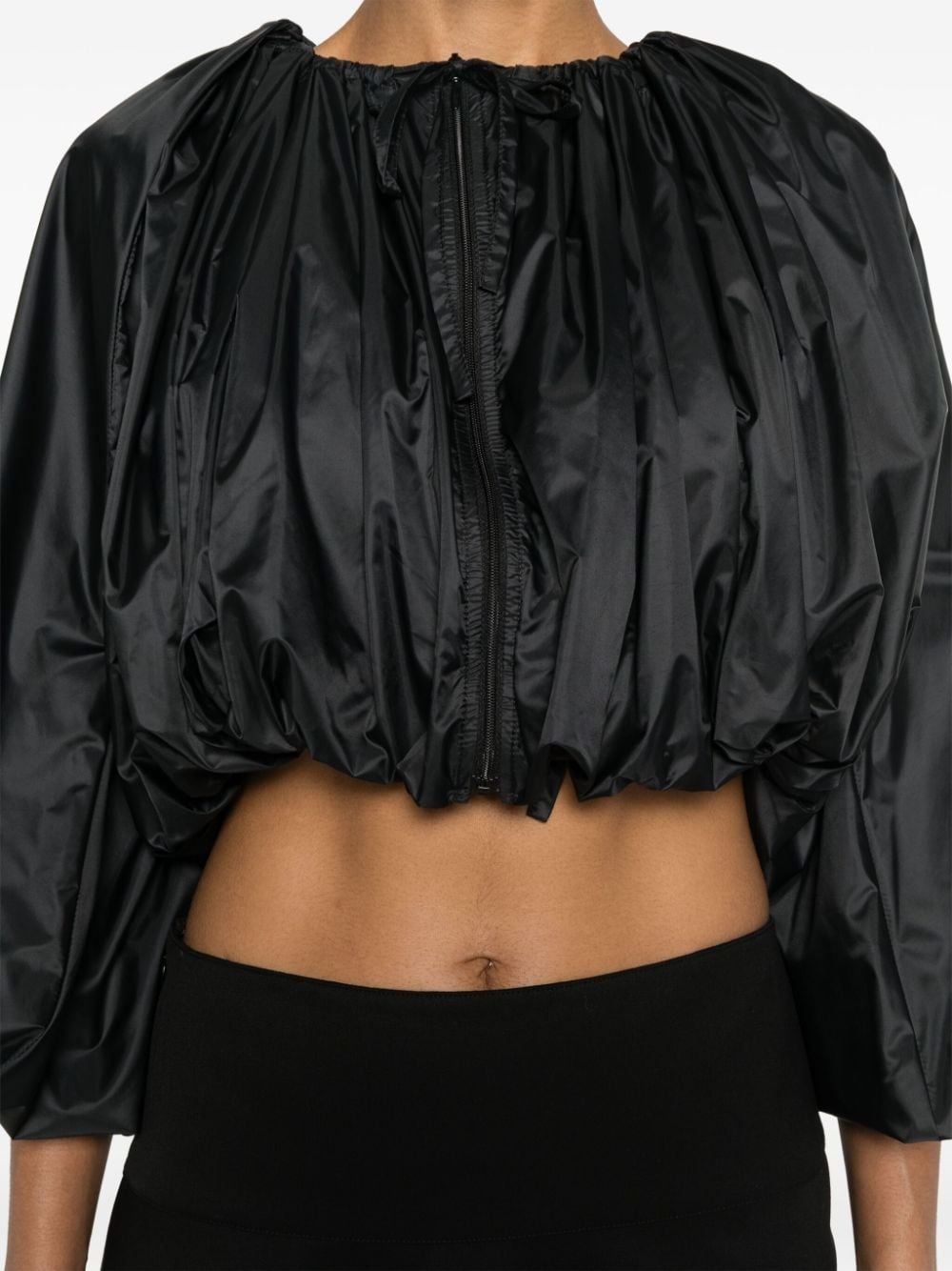 cropped balloon jacket - 5