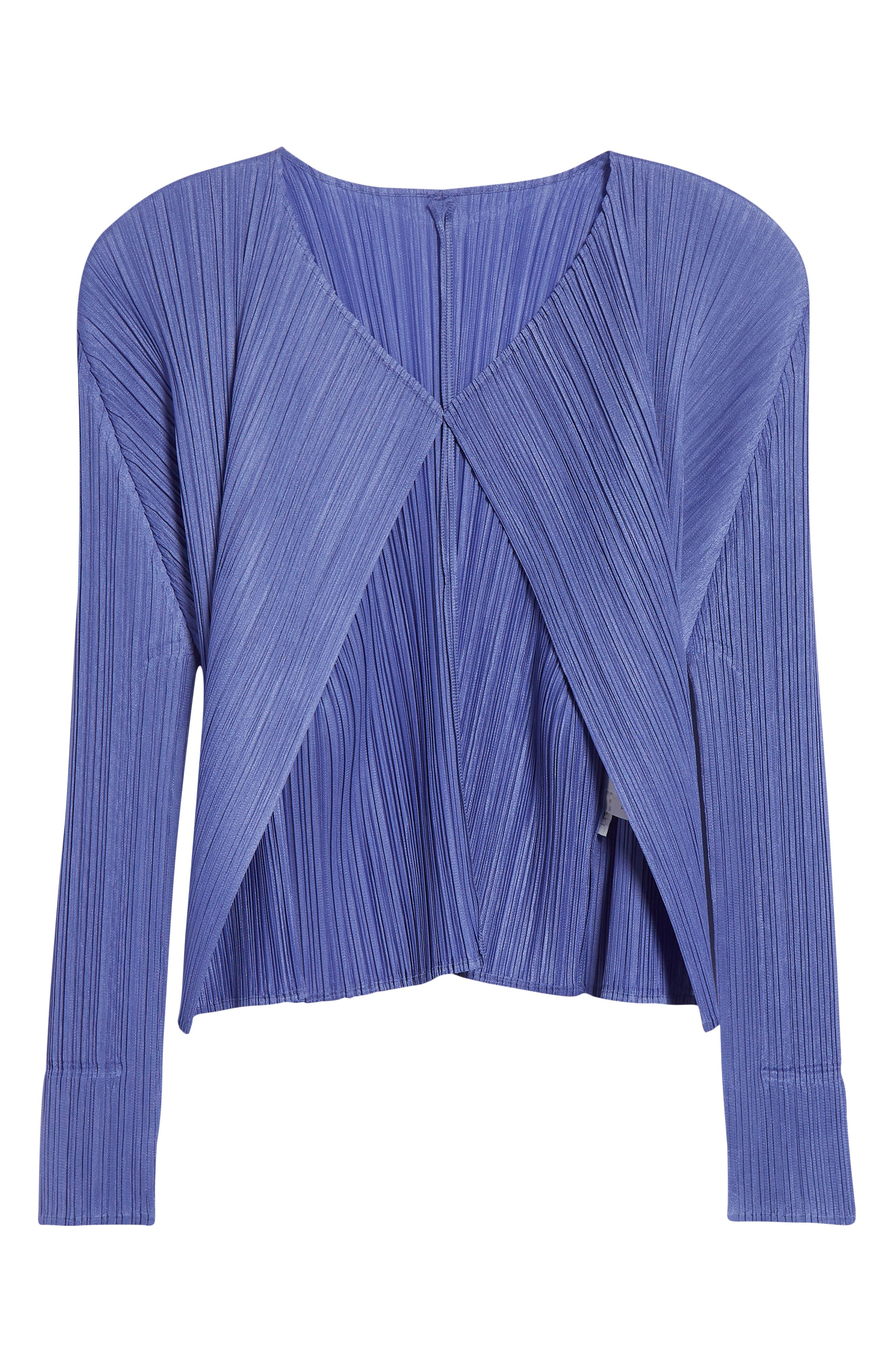 Pleats Please Issey Miyake Monthly Colors March Pleated Open Front Cardigan in Steel Blue at Nordstr - 3