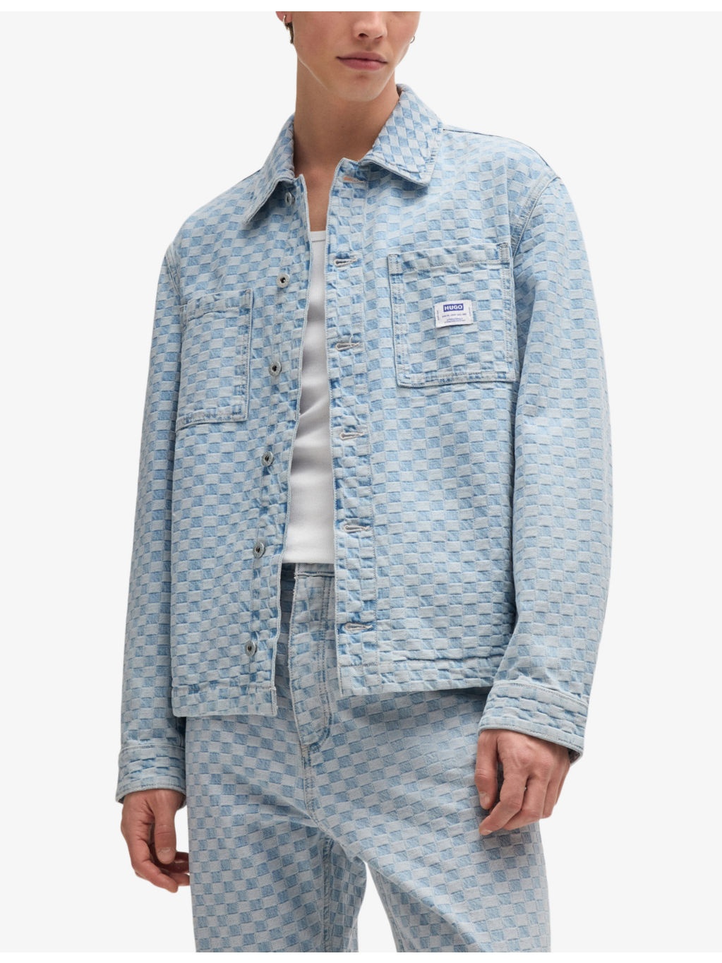Graphic-print relaxed-fit denim jacket - 3