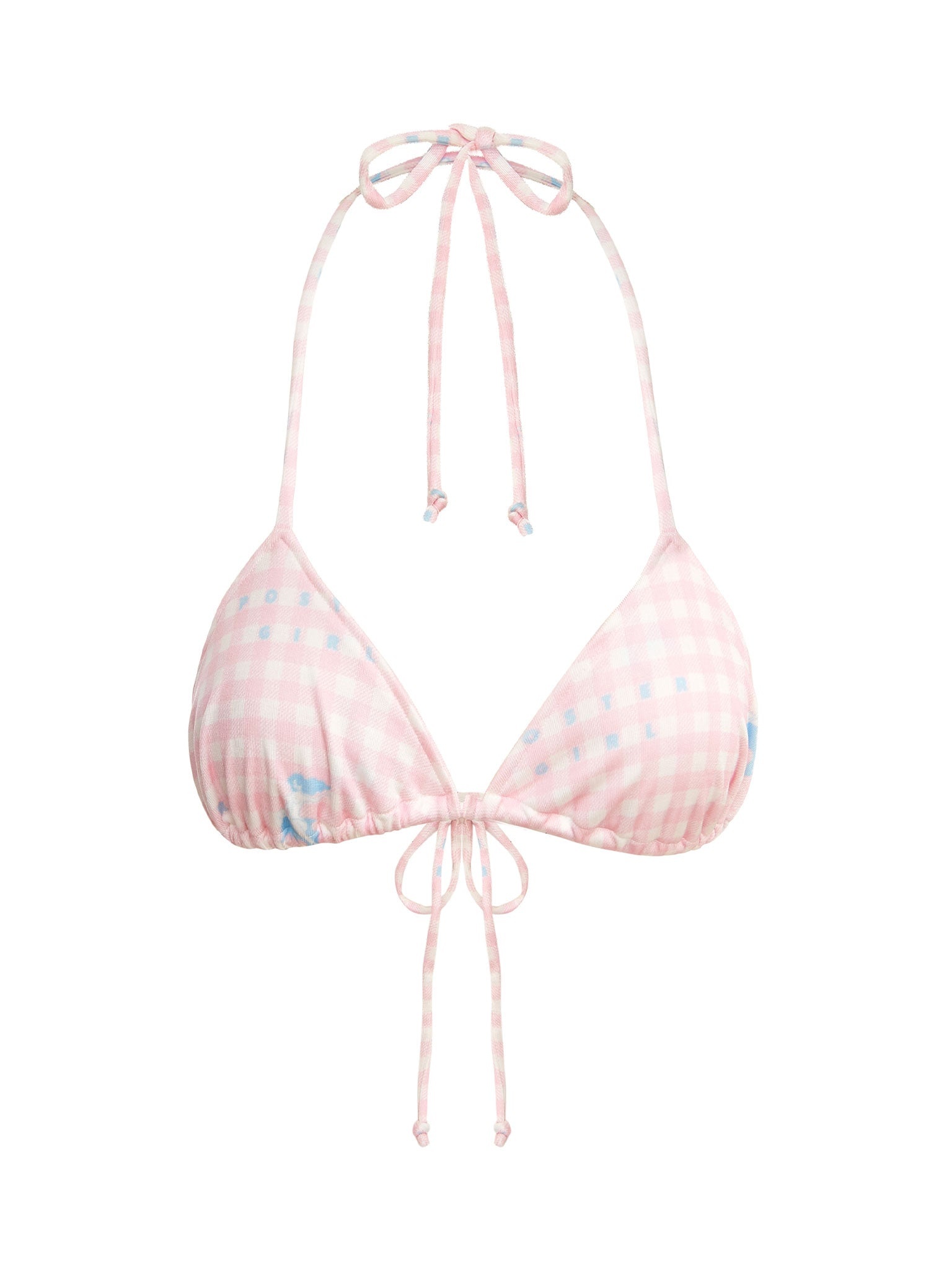 DIANE BIKINI TOP PINK GINGHAM - 1