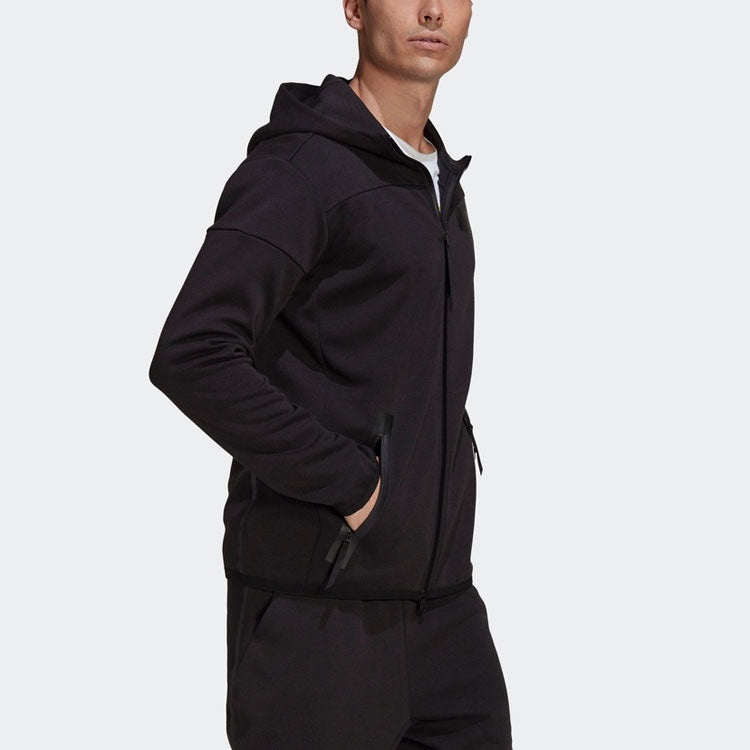 adidas Sports Stylish Hooded Jacket 'Black' H31037 - 4