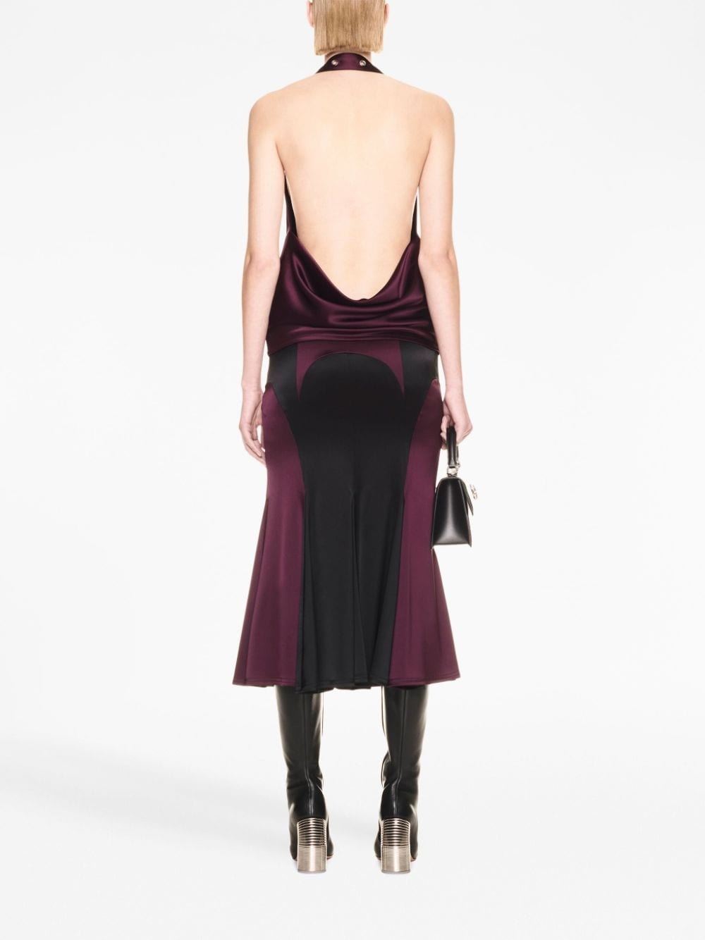 pleated satin midi skirt - 4