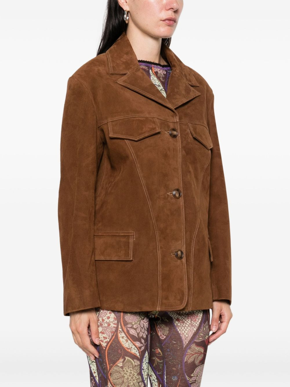 button-up flap-pockets jacket - 3