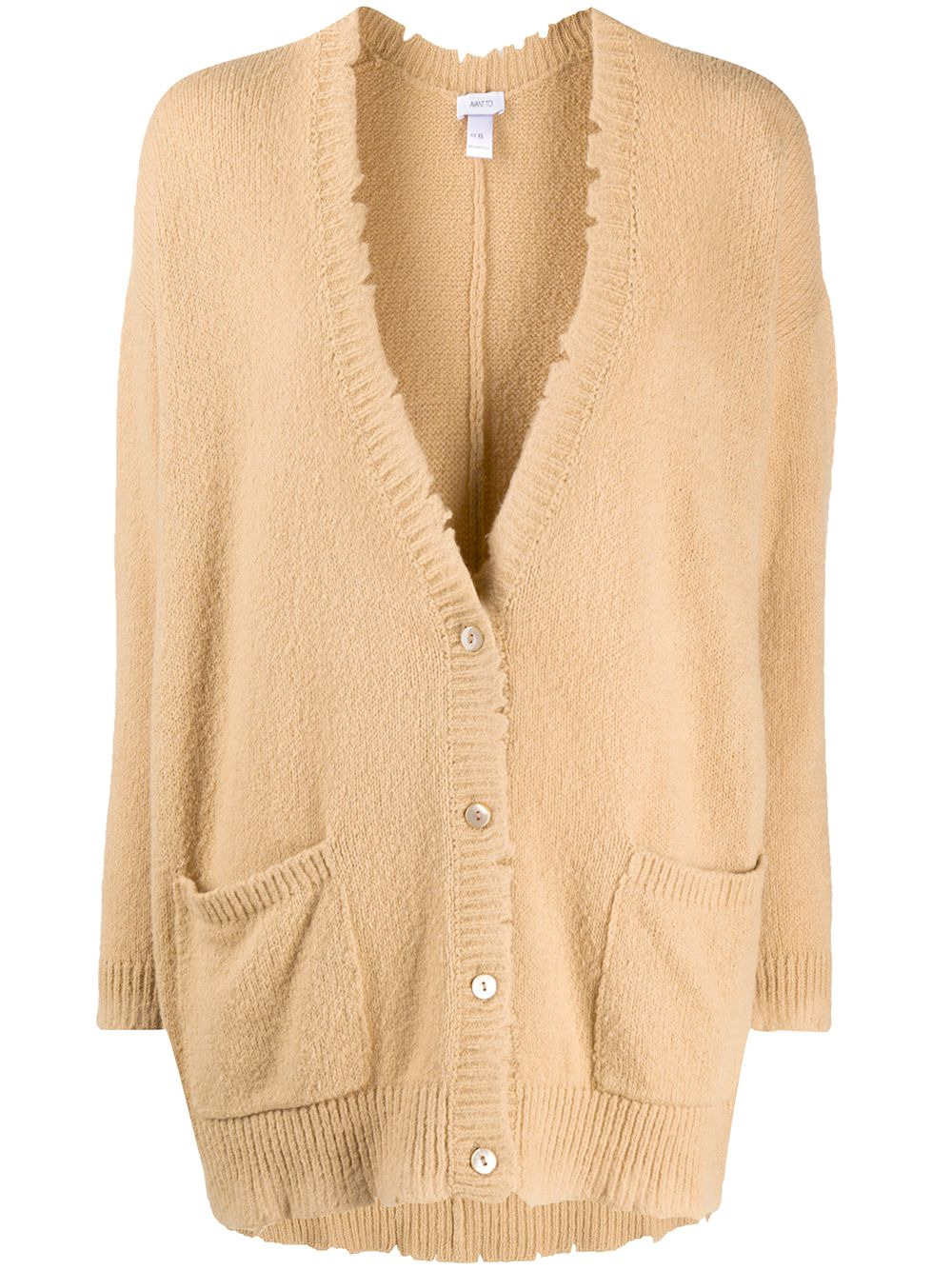 distressed finish oversized cardigan - 1