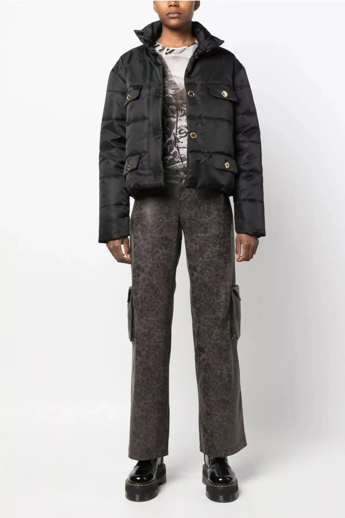 Logo button down jacket - 2