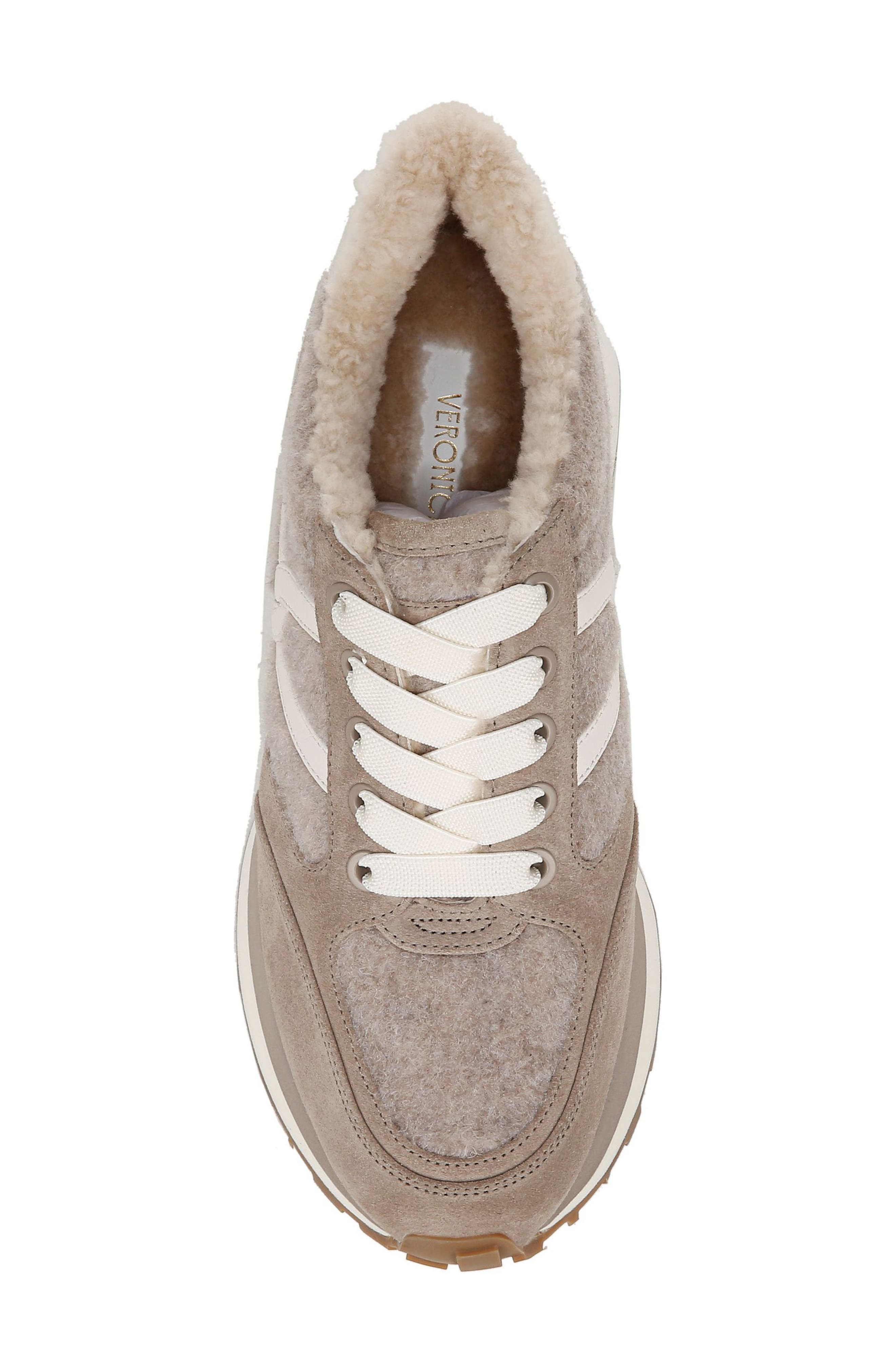Veronica Beard Valentina Genuine Shearling Lined Sneaker in Cobblestone at Nordstrom - 5