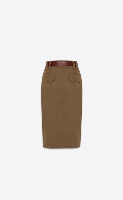 SAINT LAURENT pencil skirt in cotton twill outlook