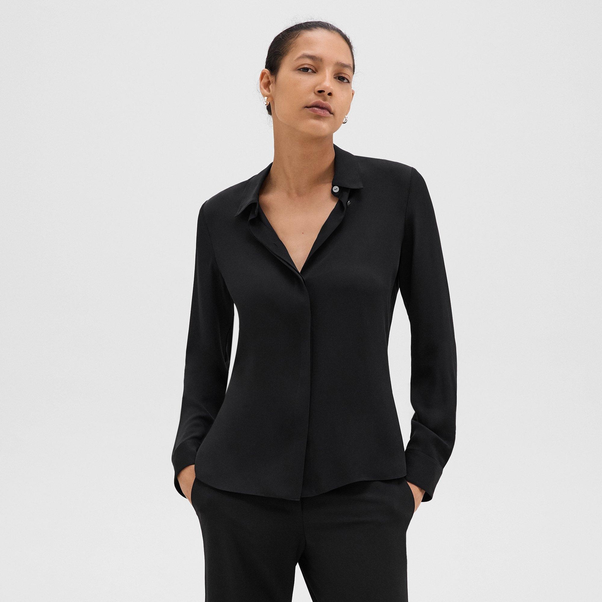 Fitted Shirt in Silk Georgette - 2