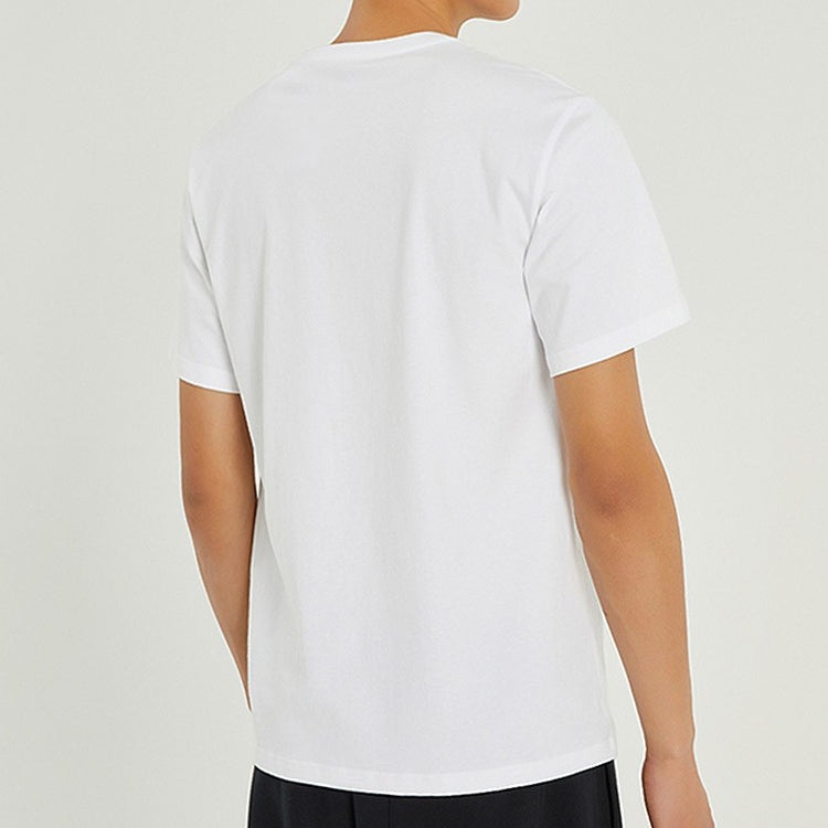 Men's Converse Solid Color Chest Pattern Printing Round Neck Short Sleeve White 10022936-A01 - 4