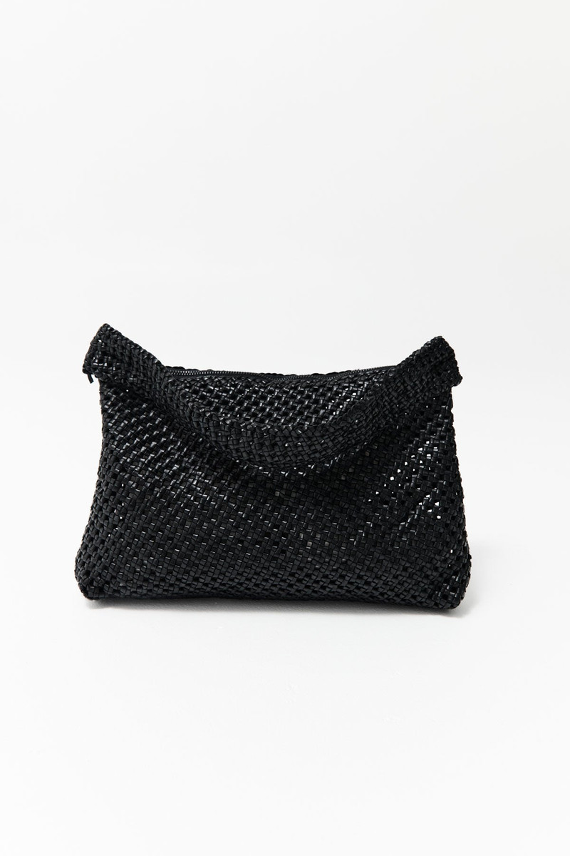 ST. AGNI Macrame Shoulder Bag - Black outlook