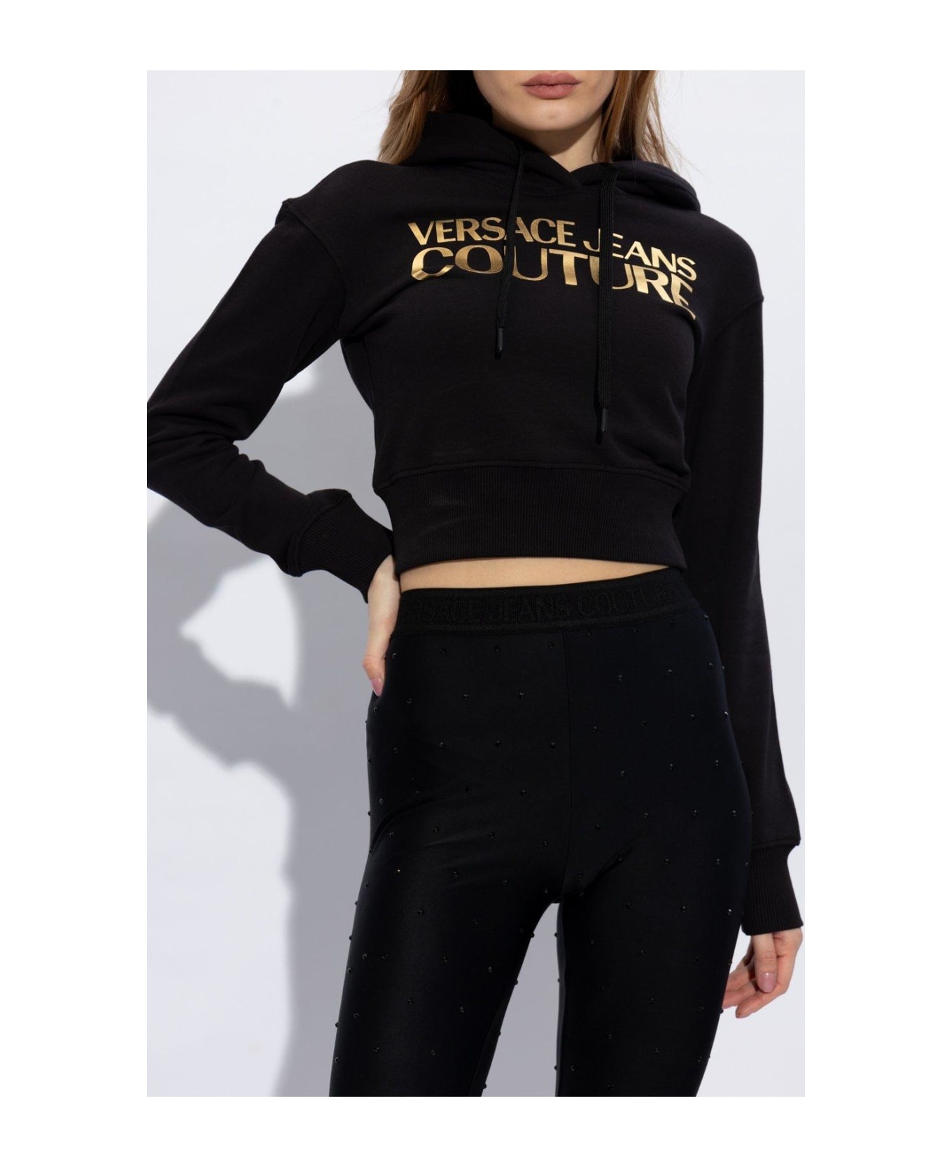 Logo Print Cropped Hoodie - 2