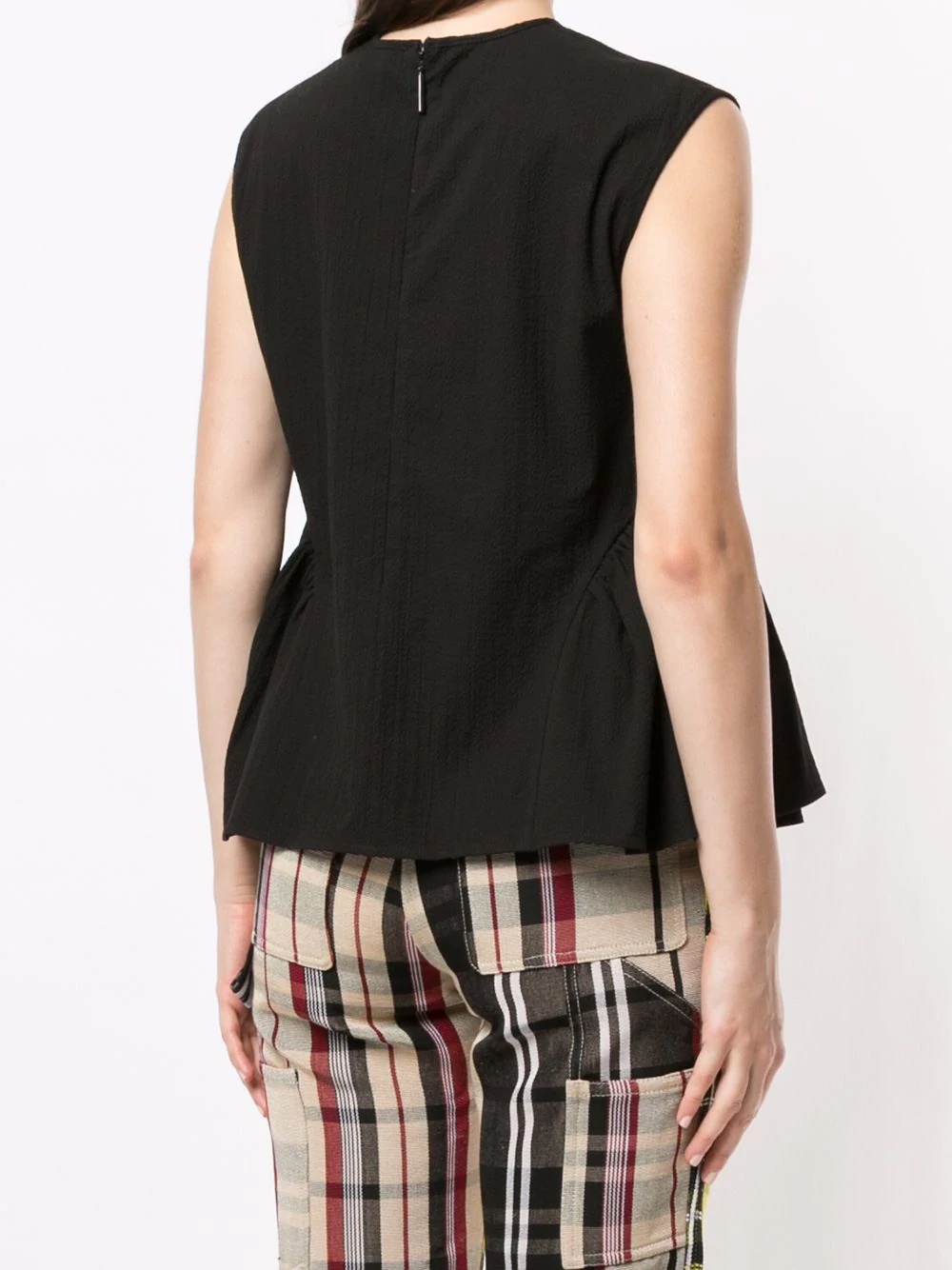 sleeveless ruffled cotton blouse - 4