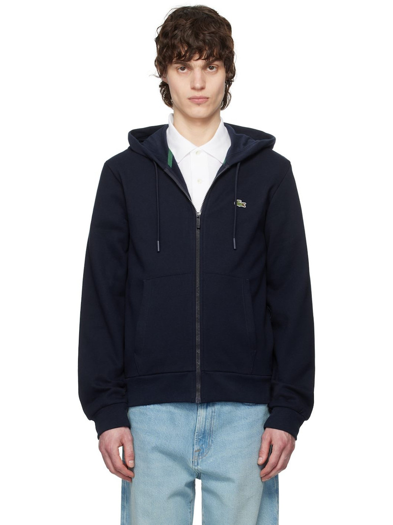 Navy Zip-Up Fleece Hoodie 1