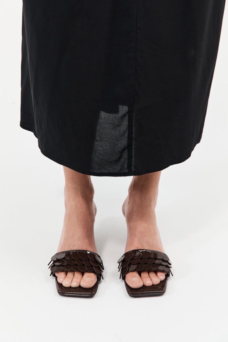 Paillette Kitten Heel - Patent Fudge - 7
