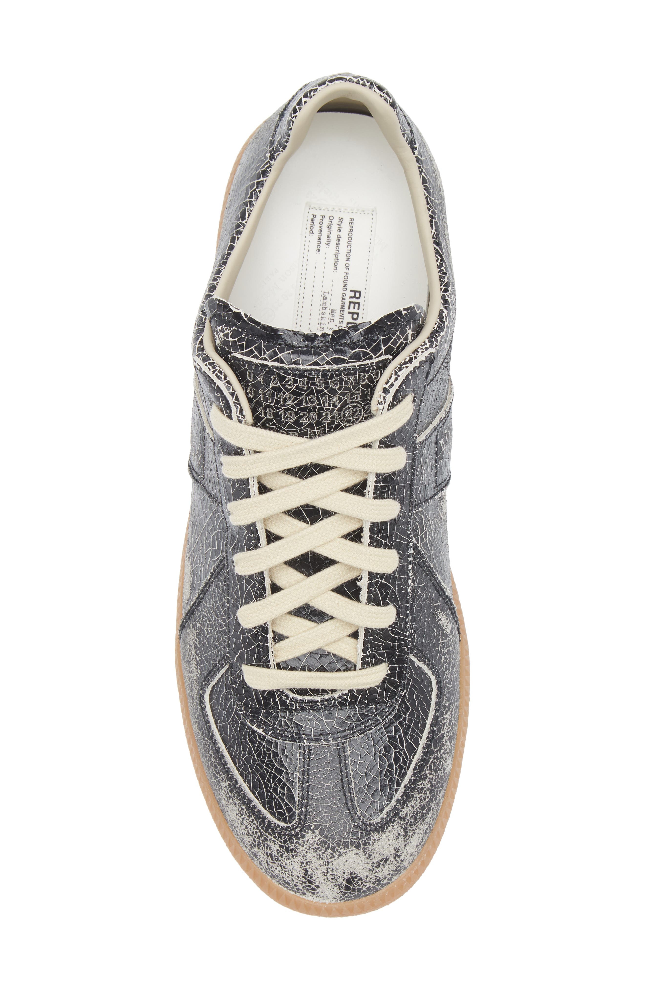 Maison Margiela Replica Low Top Sneaker in Black/White at Nordstrom - 5