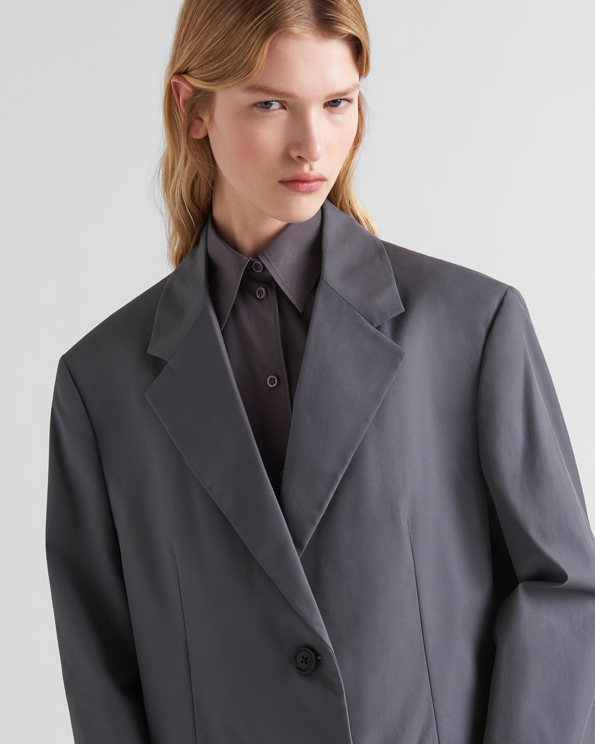 Single-breasted Panama cotton coat - 3