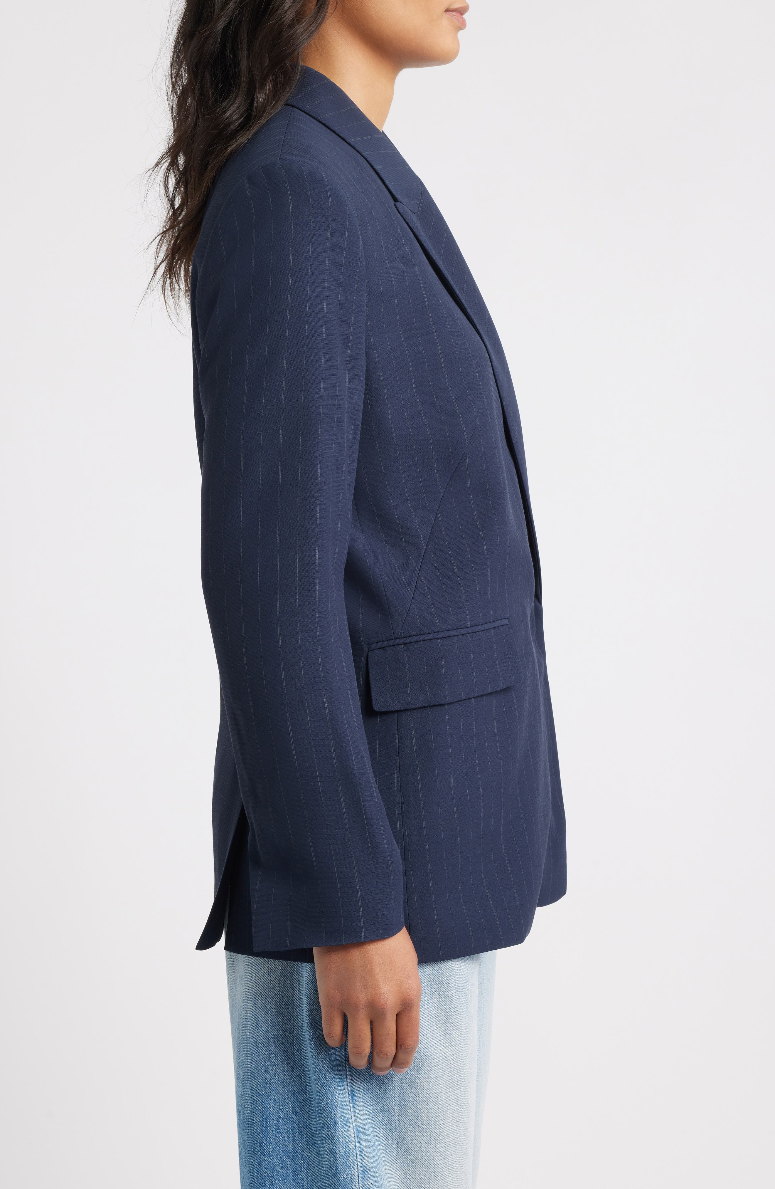 BOSS Janka Pinstripe Blazer in Sky Captain Pinstripe at Nordstrom - 3