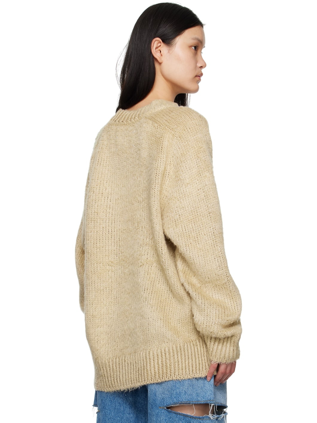 Beige Brushed Sweater - 3