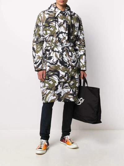 Diesel camouflage print hooded coat outlook