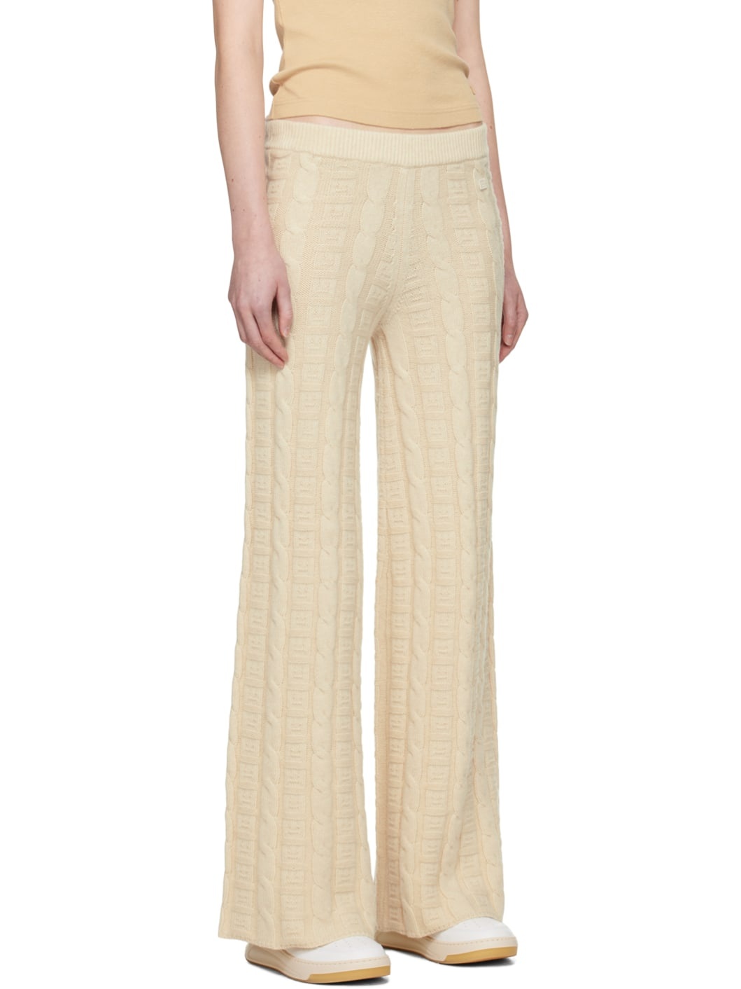 Beige Cable Trousers - 2