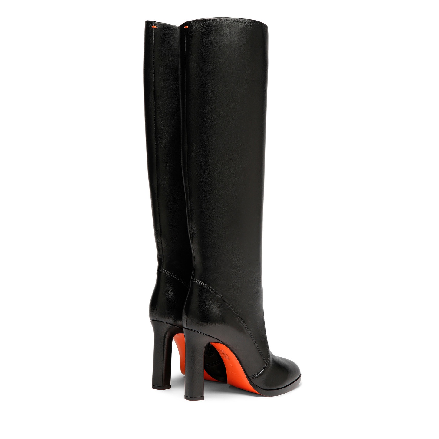 Women's black leather high-heel boot - 3