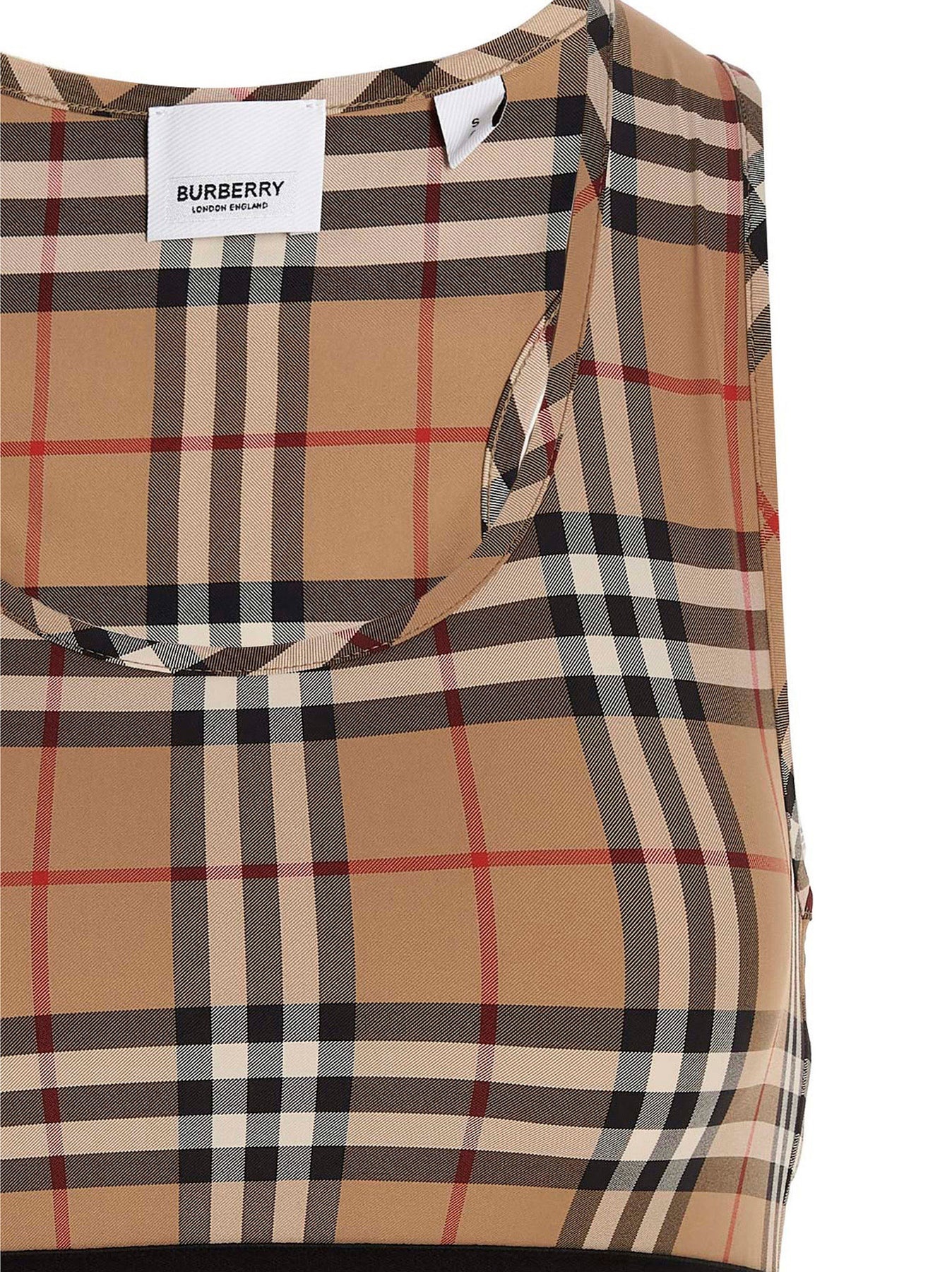 Burberry Check Sporty Top Underwear Body Beige wananluxury REVERSIBLE