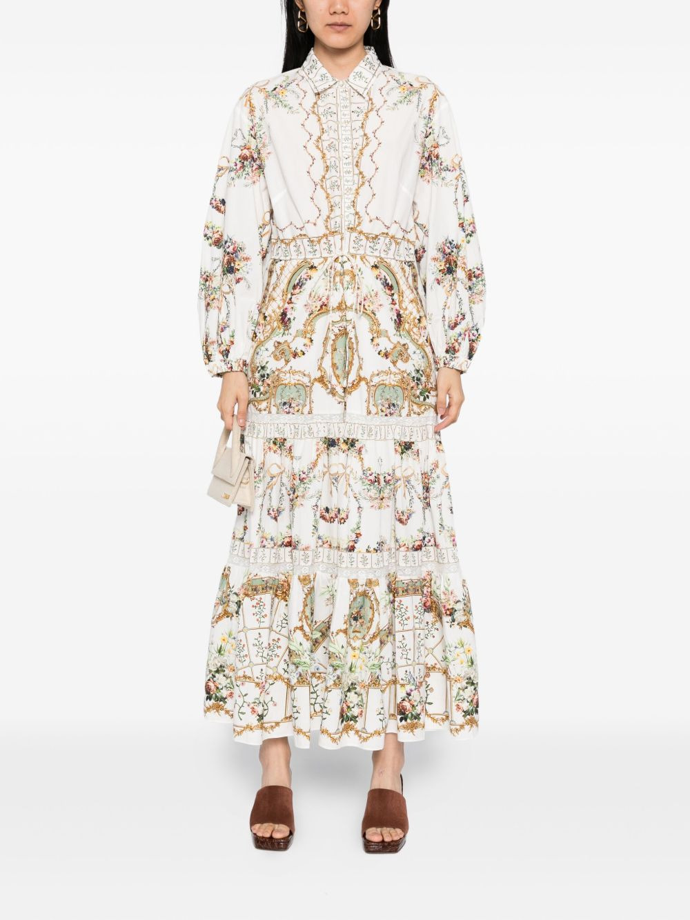 floral-print shirt dress - 2