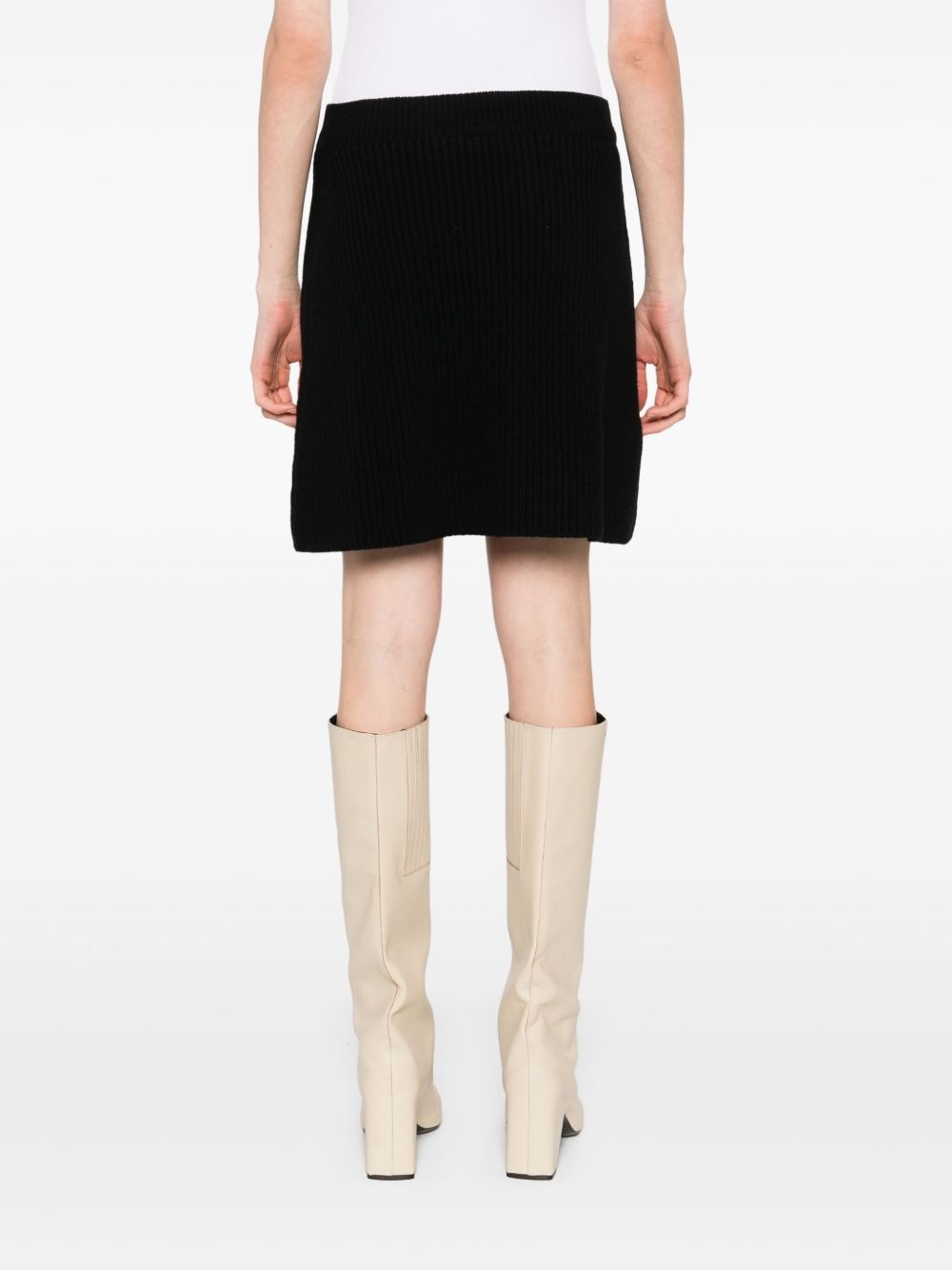 ribbed-knit wool mini skirt - 4