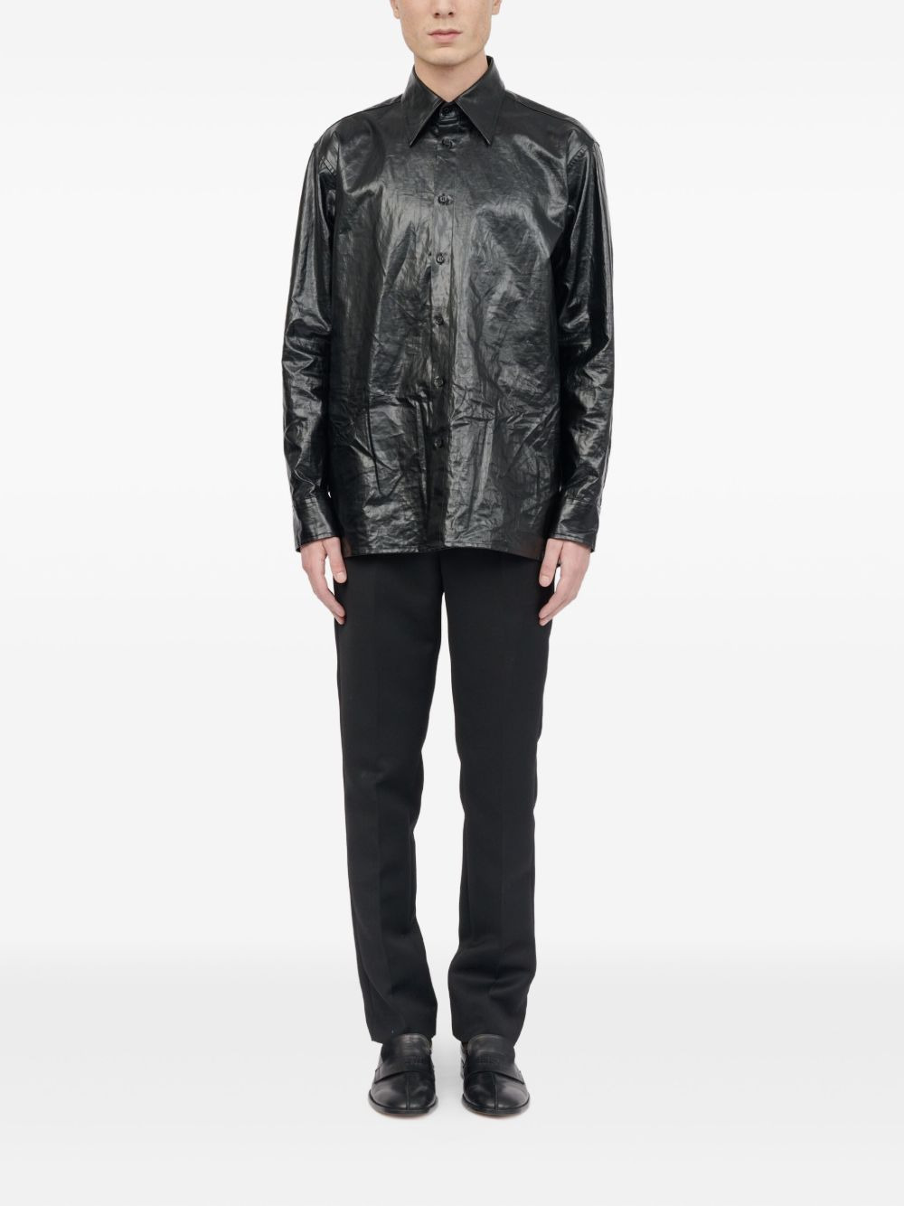 crinkled-finish shirt - 2