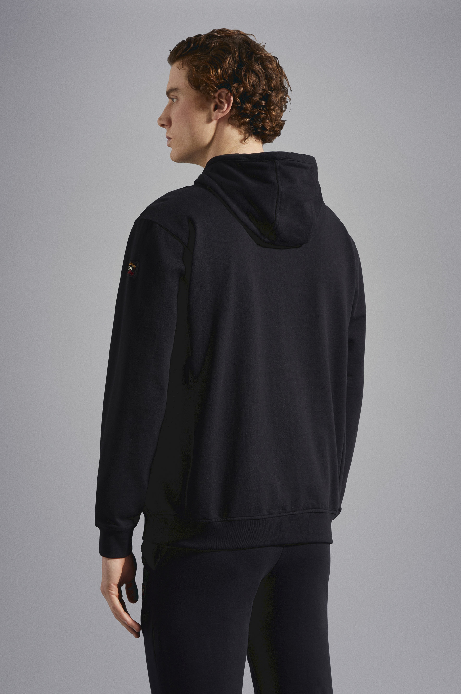 COTTON FULL ZIP SWEATSHIRT WITH ICONIC BADGE - 3