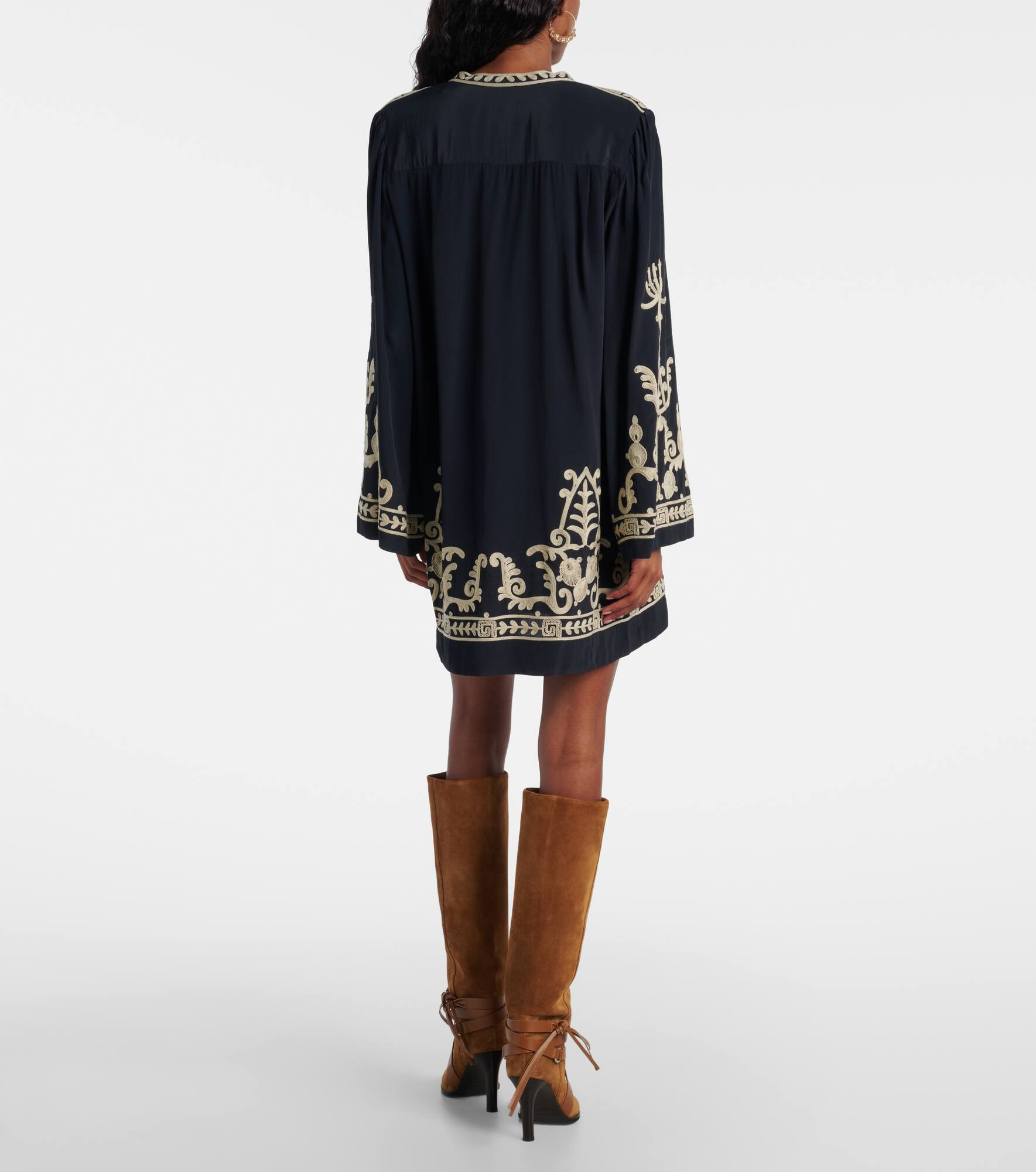 Fadeli embroidered crêpe tunic - 3