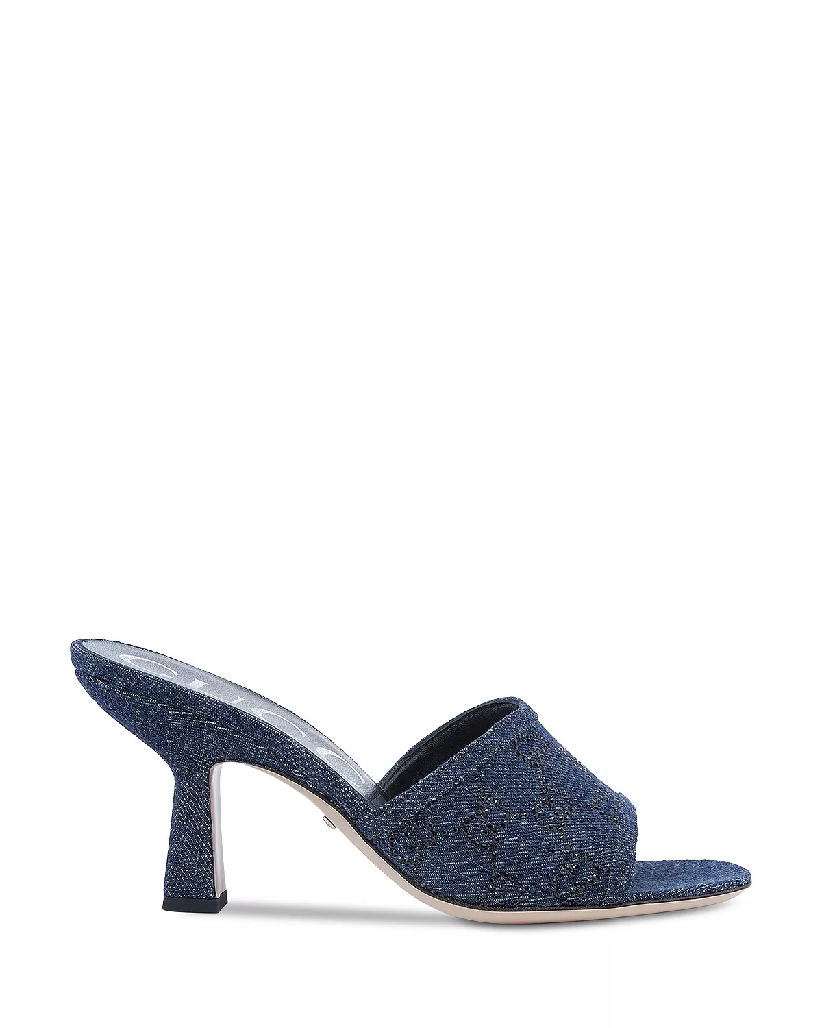 靴 Vintage Gucci Denim Heel Sandals GUCCI Women's Square Toe Denim Block Heel Sandals