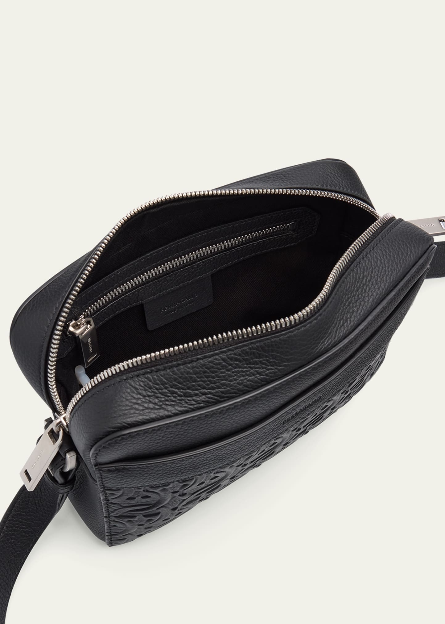 Men's Embossed Gancini Leather Crossbody Bag - 4