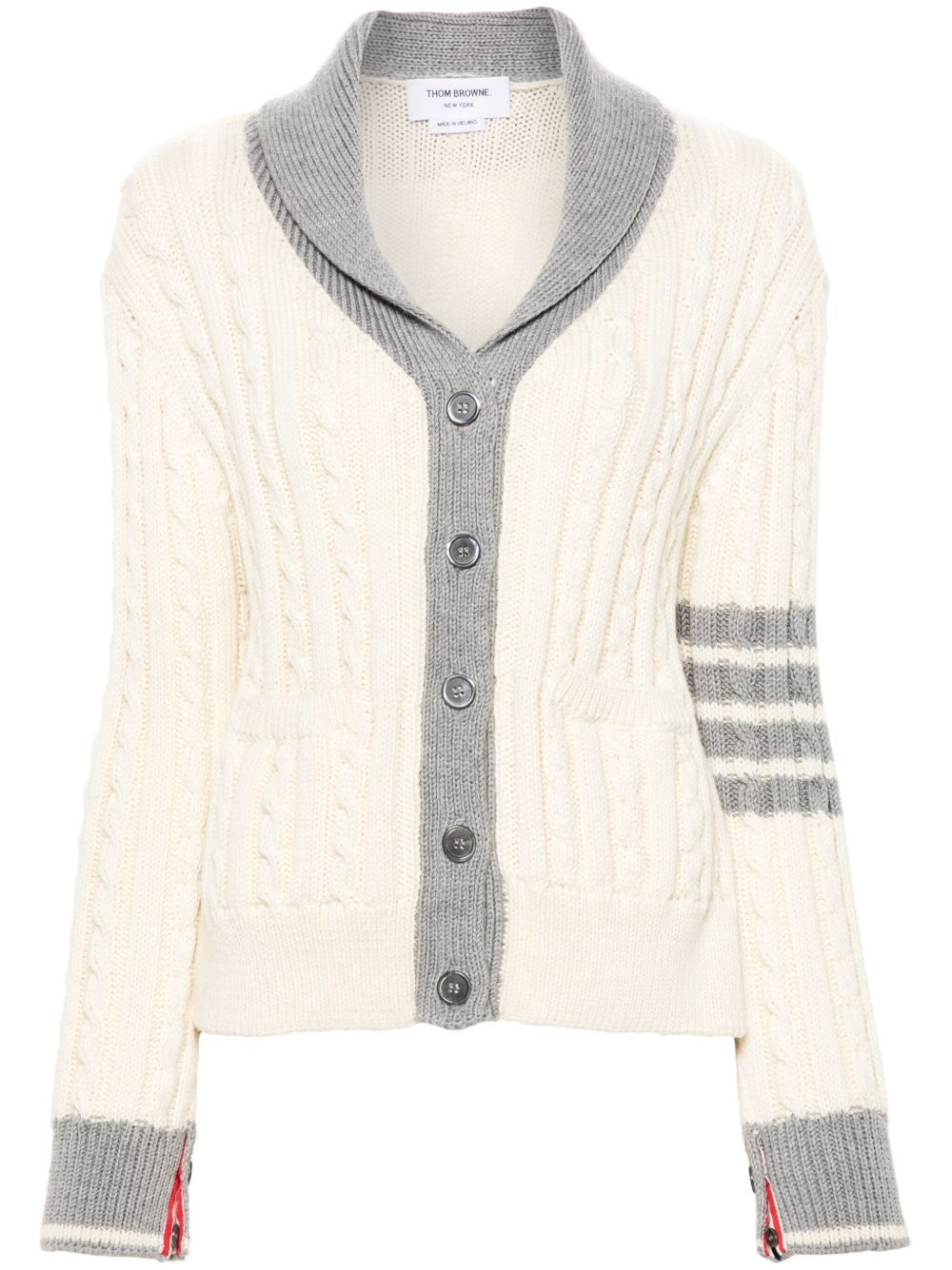 4-Bar cable-knit cardigan - 1