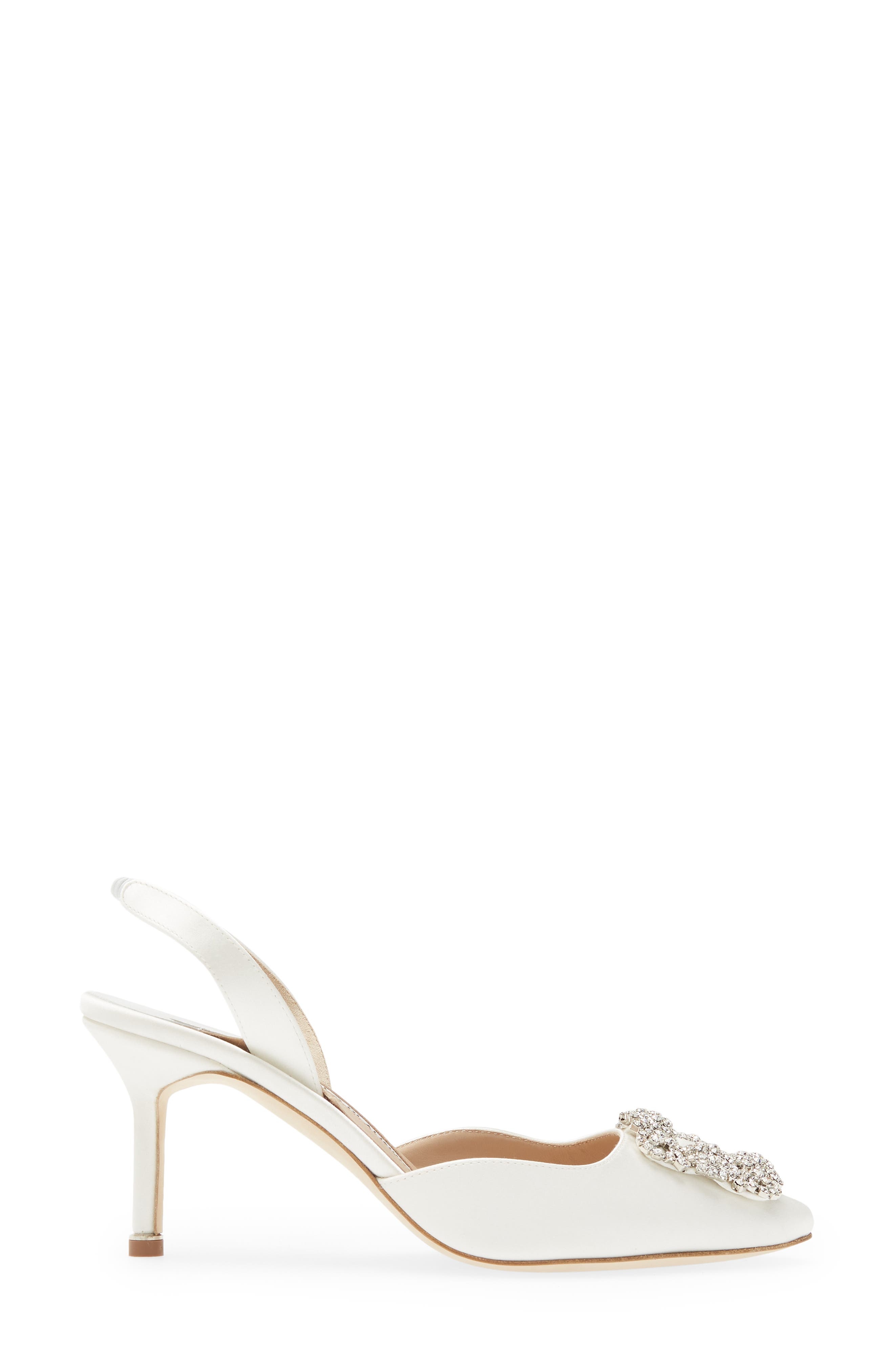 Hangisli Crystal Buckle Pointed Toe Slingback Pump - 3