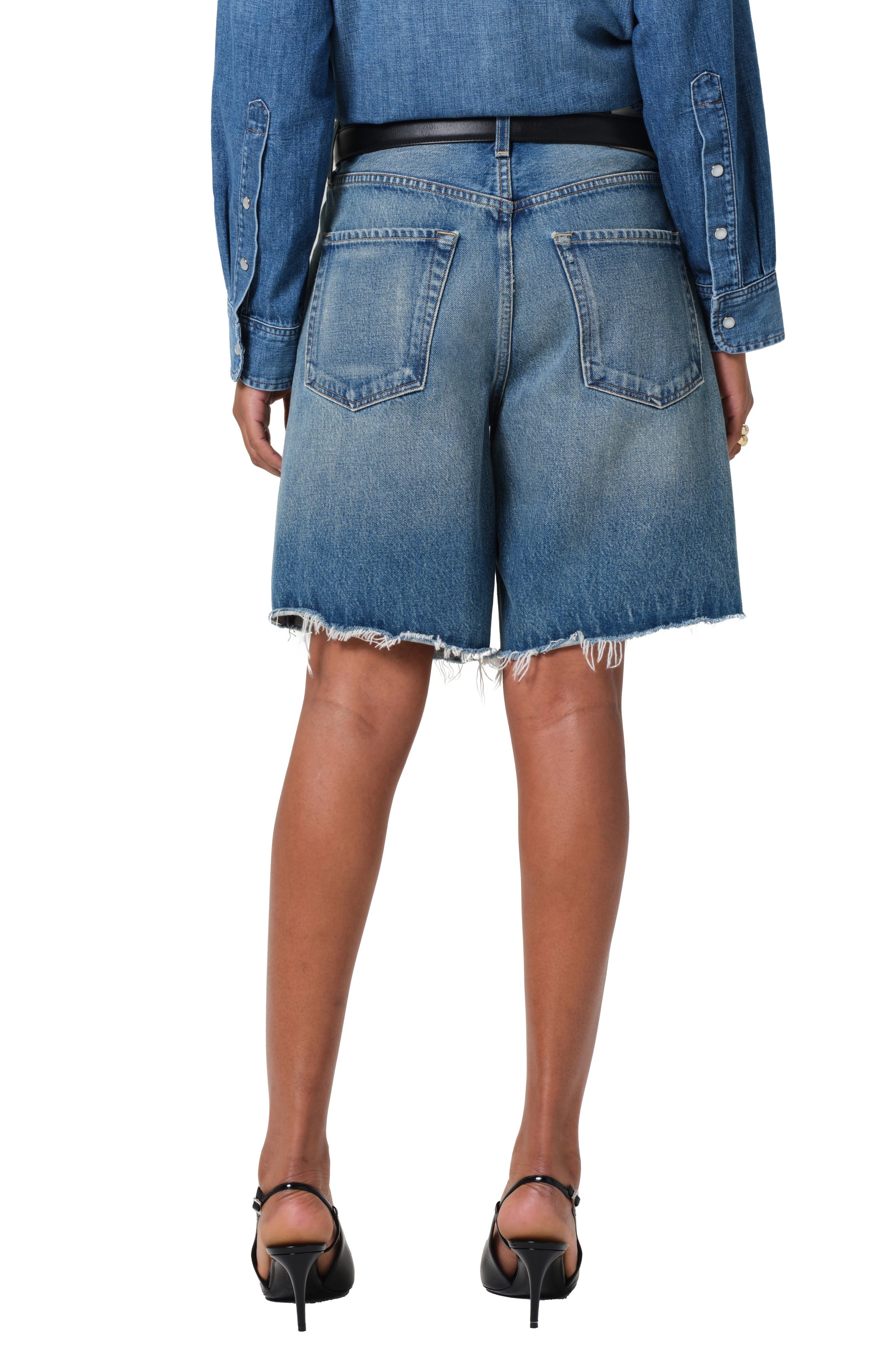 Citizens of Humanity Ayla High Waist Raw Hem Cutoff Denim Bermuda Shorts in Babylonia at Nordstrom - 2
