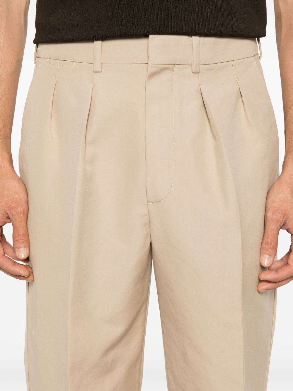 pleat-detail tapered trousers - 5