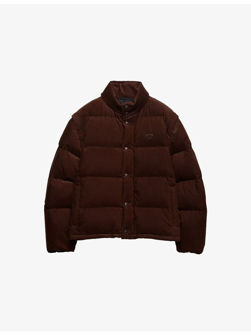 Logo-Plaque Corduroy Cotton Down Jacket - 1