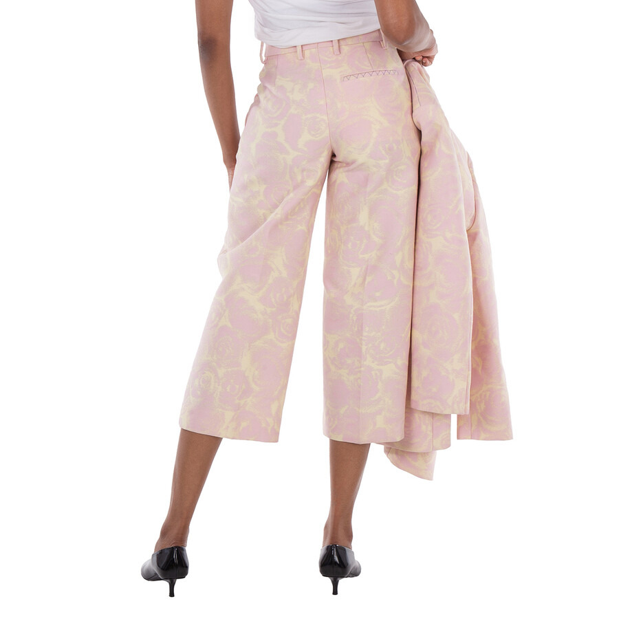 Burberry Rose Print Wool-Blend Trousers - 3