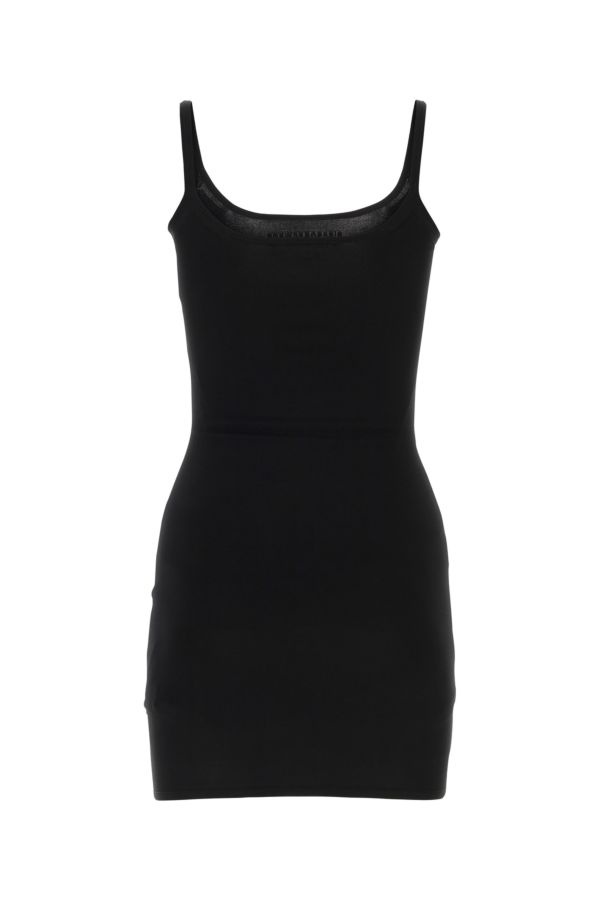 Black stretch viscose blend mini dress - 2