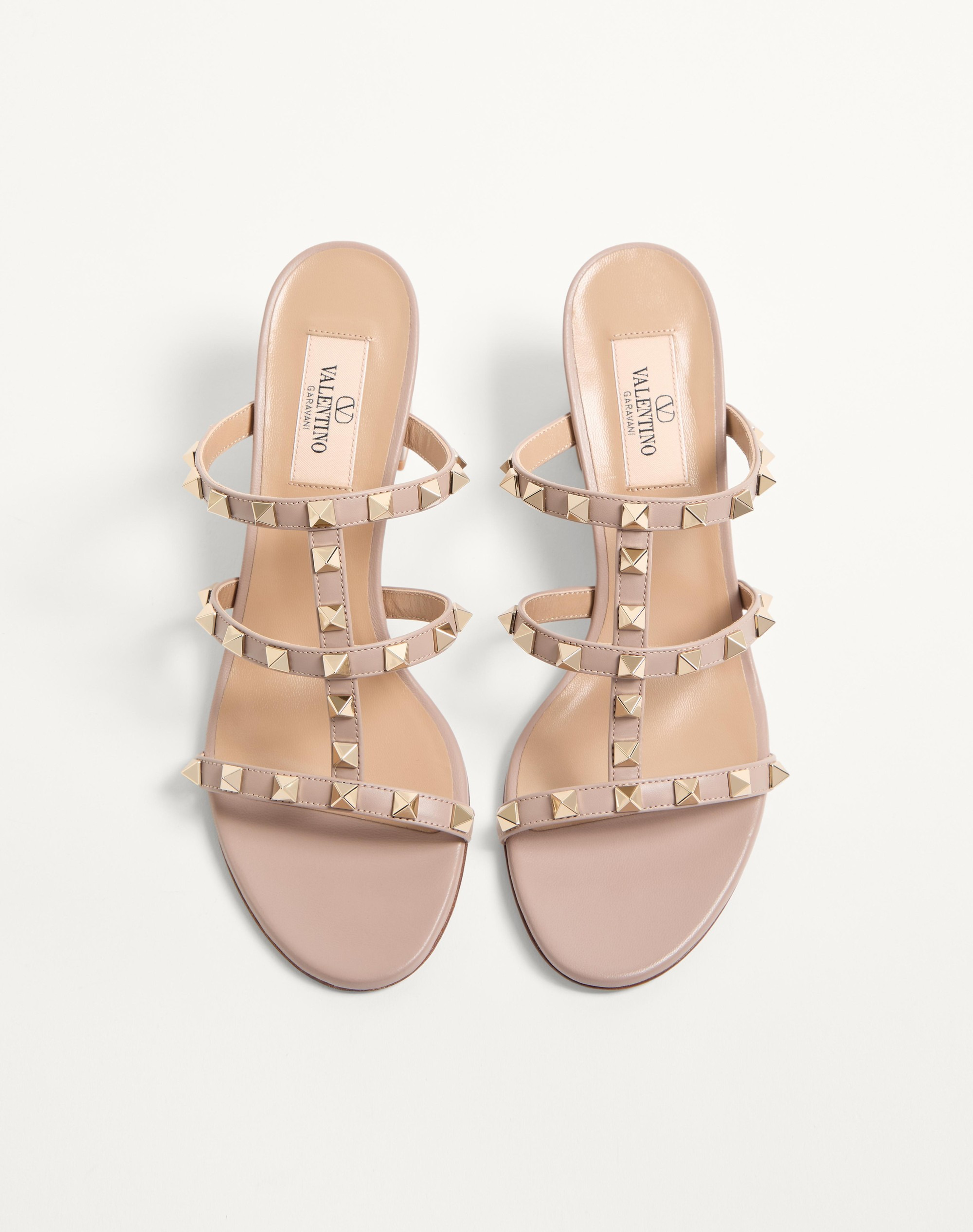 ROCKSTUD CALFSKIN LEATHER SLIDE SANDAL 60 MM - 4