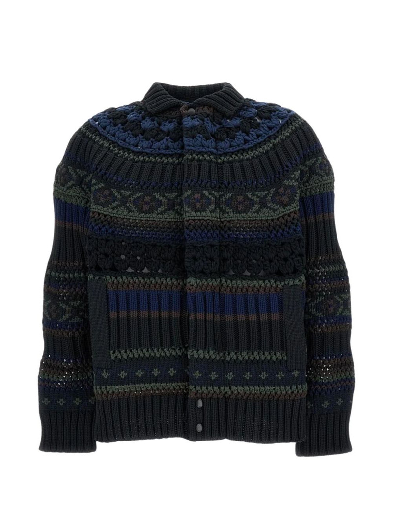 crochet panelled cardigan 1