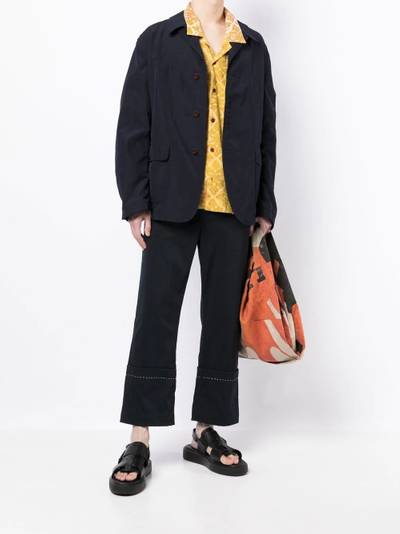 Junya Watanabe MAN single-breasted wool-linen jacket outlook