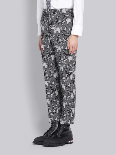 Thom Browne Medium Grey Jacquard Animal Icon Tapestry Chino Trouser outlook