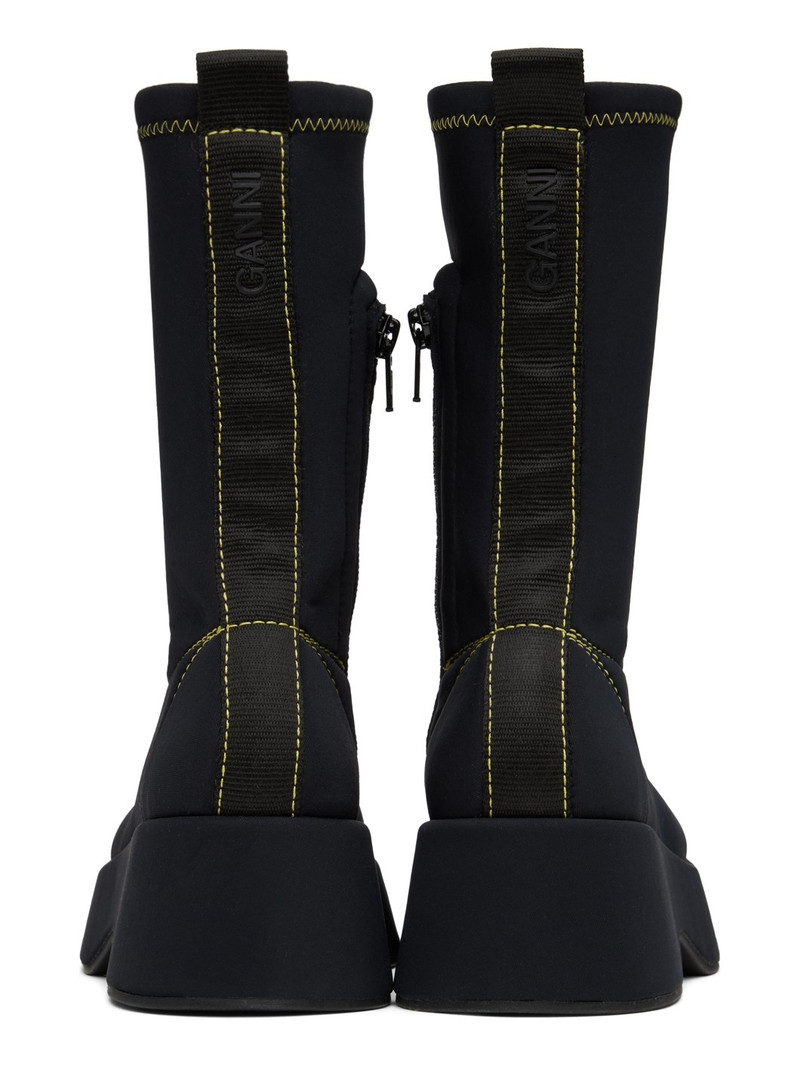 Black Retro Flatform Sock Boots 2